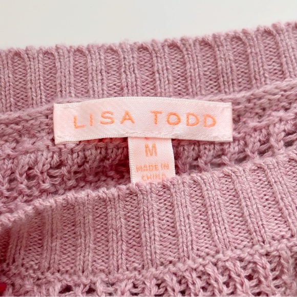 Lisa Todd Rip Tide Cotton Cashmere Pullover Sweater Medium Primrose - Picture 7 of 10